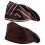 (As show, One size) 2pcs Restaurant Waiter Beret Kitchen Working Creative Chef Hat Comfortable Cooking (Coffee White Stripe, Coffee Net) 1