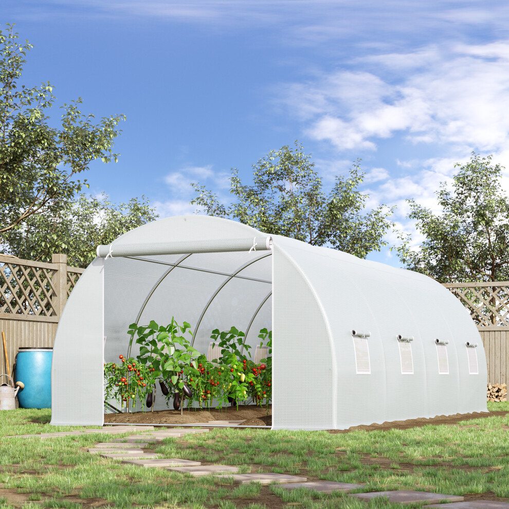 Outsunny Unisex White X 3 X 2 Polytunnel Greenhouse W/ Zippered Door & 8 Windows In Size 6 - Image 8