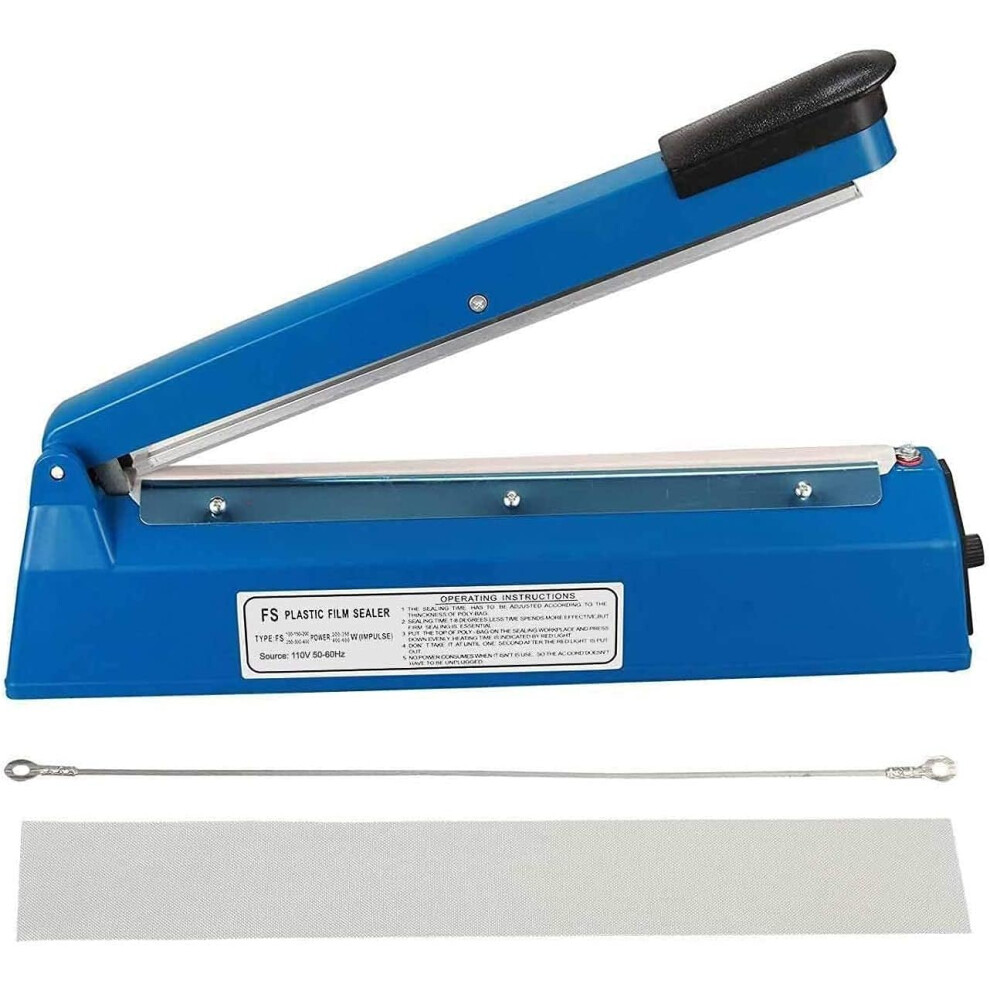 (300mm) Heat Sealer Machine, Impulse Heat Sealer Machine 12inch with 8 Temperature Modes, Plastic Bag Sealer Heat Sealing Machine, Shrink Wrap Sealer Machine