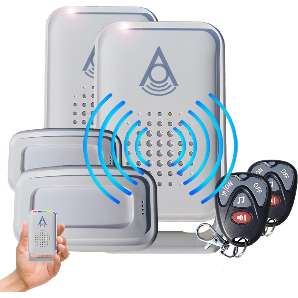 wireless alarm | garage lock summer house home van | twin pack | battery or for sale | remote control
