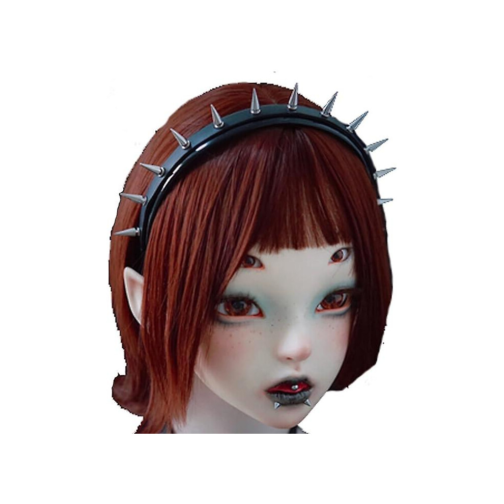 Konhill (As Show, One Size) Women's Steampunk Pointed Headband Pu Leather Women's Headband Gothic Headband