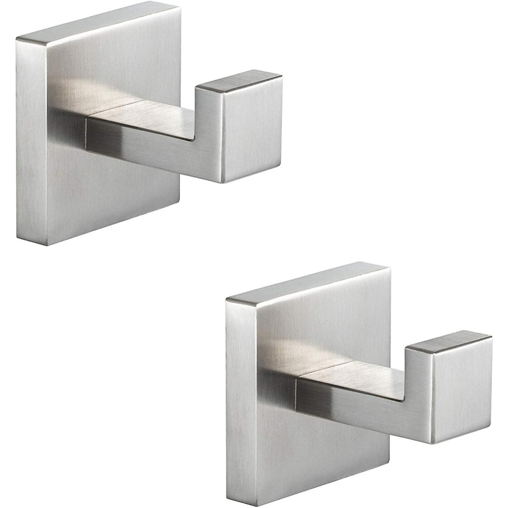 Konhill (As Show, One Size) Towel Hooks For Bathrooms Clothes Closet Sponges Robe Hook Screw In Metal Coat Hook For Bathroom Kitchen Hotel Garage Stainless St