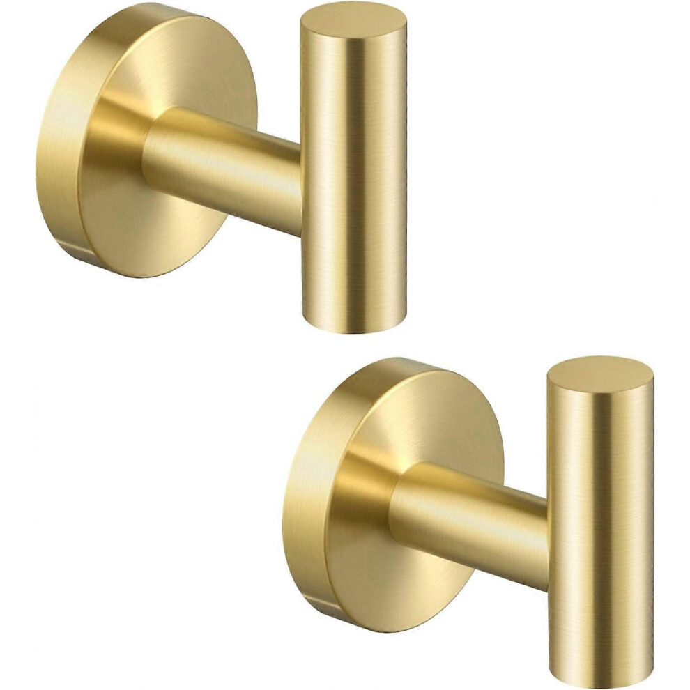 Konhill (As Show, One Size) Towel Hook Robe Hook For Bathroom Kitchen Coat Hook Wall Mounted Sus 304 Stainless Steel 2 Pack, A2164dg-Bz-P2 Gold