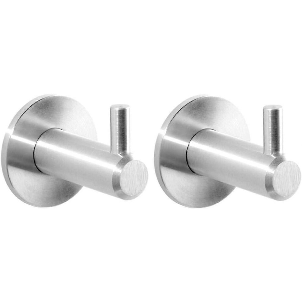 Konhill (As Show, One Size) Home Towel Hook, 2 Pack Bathroom Hooks Brushed Steel, Sus 304 Stainless Steel Wall Mounted, Hangers Towels Robes Clothes Coats Hat