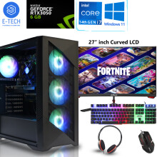 Gaming PC 27'' Curved Bundle i7 14700KF 32GB DDR4 RTX 3050 2TB M.2 W11
