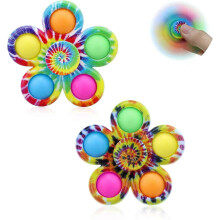 (As show, One size) Fidget Spinners 2 Pack, Tie Dye Pop Fidget Spinner Poppet for Kids Adult, Fidget Spinners for Christmas Party Favors Goodie Bag Fillers, Finger Spinne