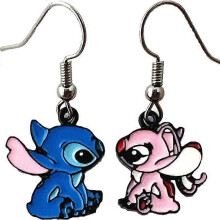 (As show, One size) Stich Earrings Ohana Means Family Anime Cartoon Earrings for Boys Girls and Women