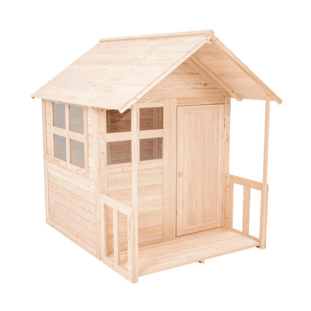 Tp Toys Buttercup Cottage Wooden Playhouse With Floor And Verandah - Fsc Certified Light