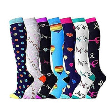 (As show, One size) Medical Compression Socks for Women & Men, Support Knee High Socks for Running,Nurses,Travel