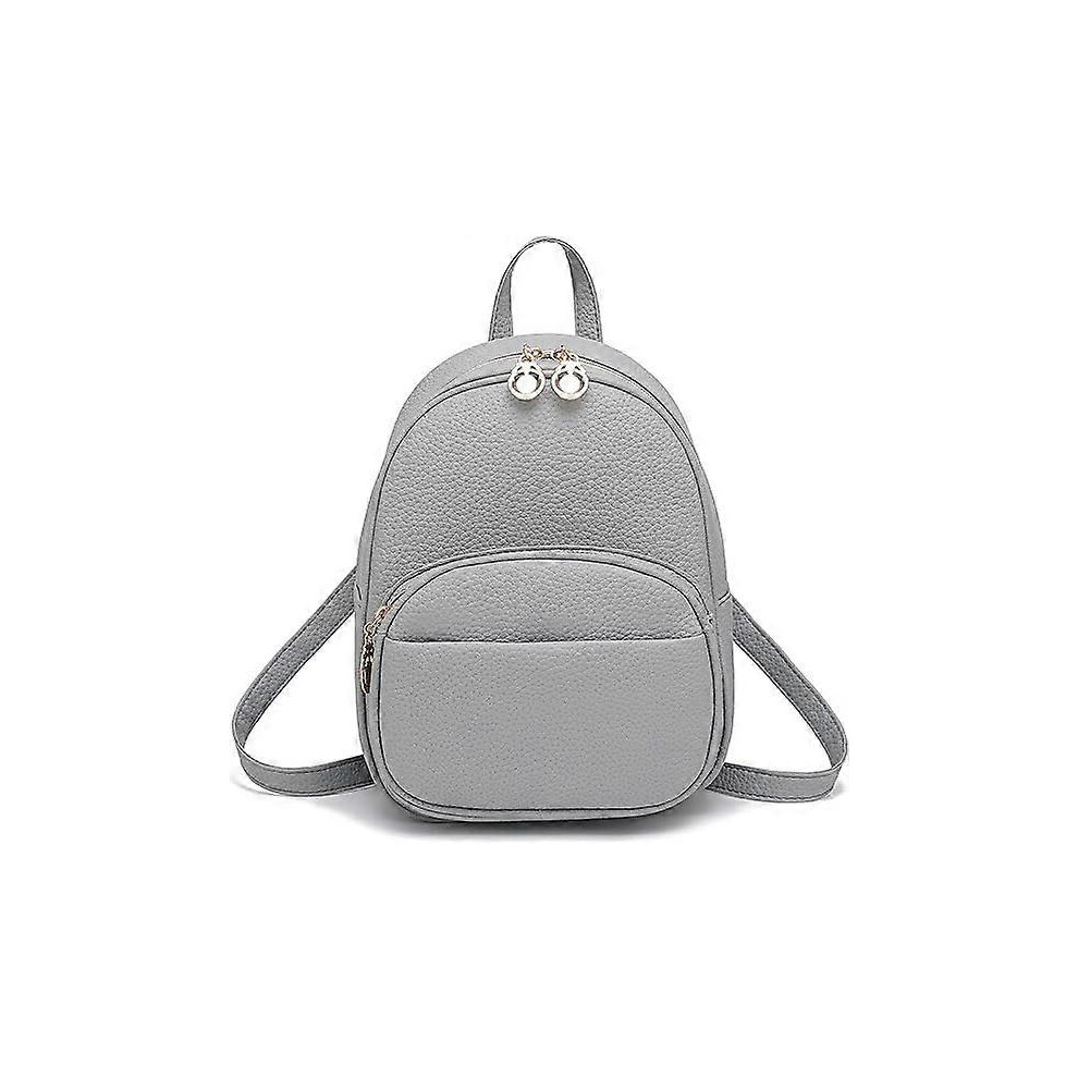 Konhill (As Show, One Size) Teen Girl Small Bag Pu Leather Multiple Zipper Pockets Mini Backpack Purse