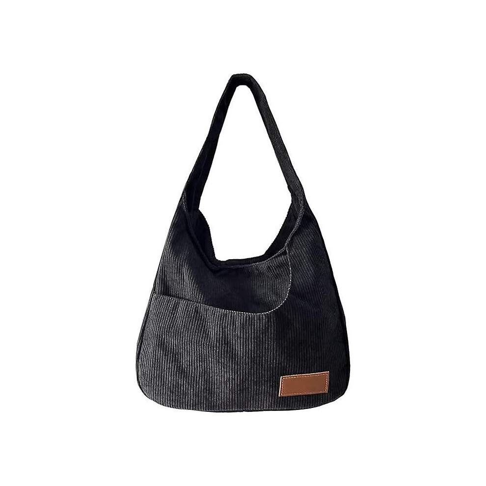Konhill (As Show, One Size) Women's Corduroy Wide Shoulder Strap Bag Shoulder Bag Casual Armpit Bag Handbag