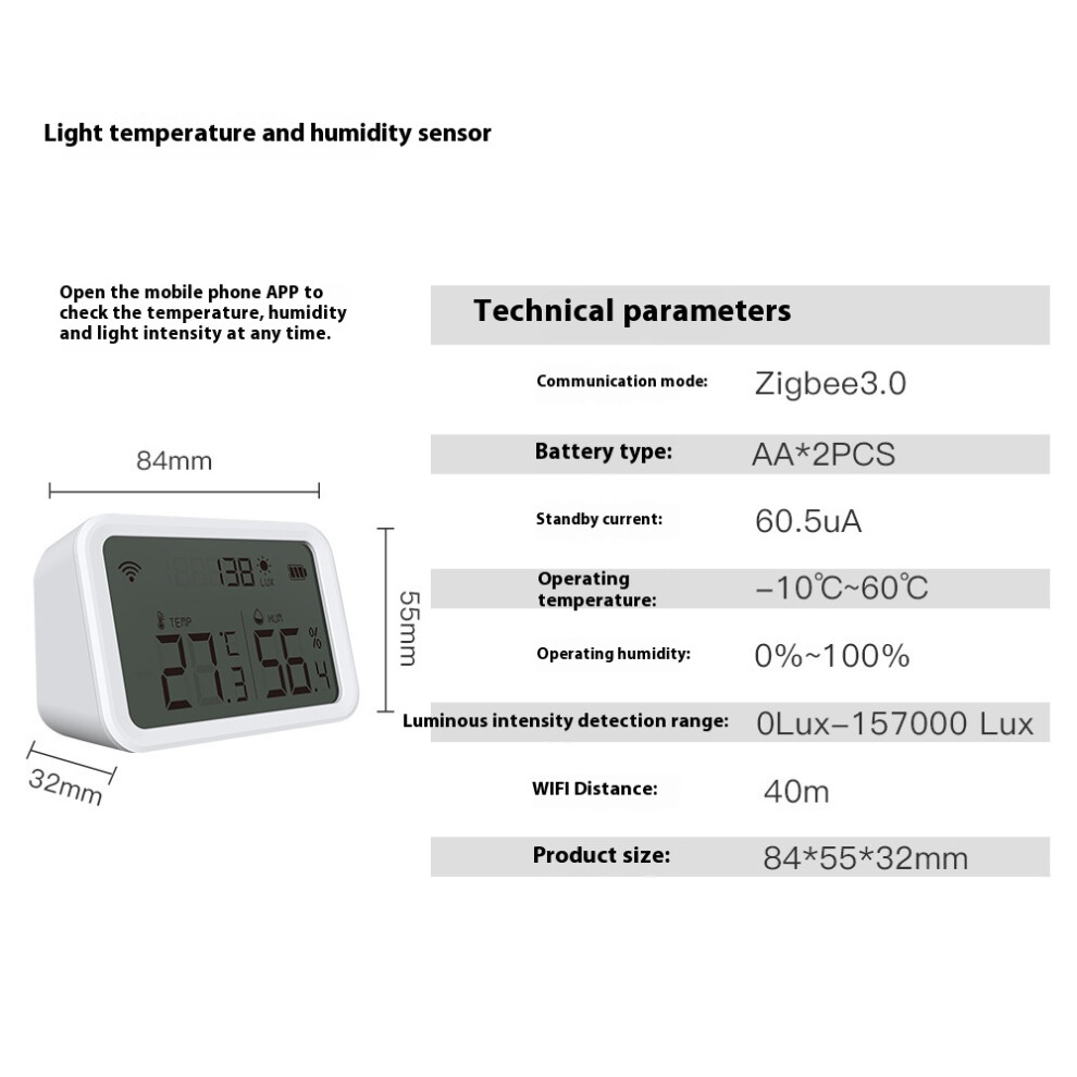 (Zigbee Light Sensing) 2025 New Tuya Smart Home Zigbee Water Immersion Detection Smoke Alarm Wireless Switch Intelligent Temperature And Humidity Sens 6921541471927