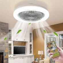 (As show, One size) E27 Converter Base Ceiling Fans With Remote Control/light 30w Led Lamp Fan Smart Ceiling Fan For Home