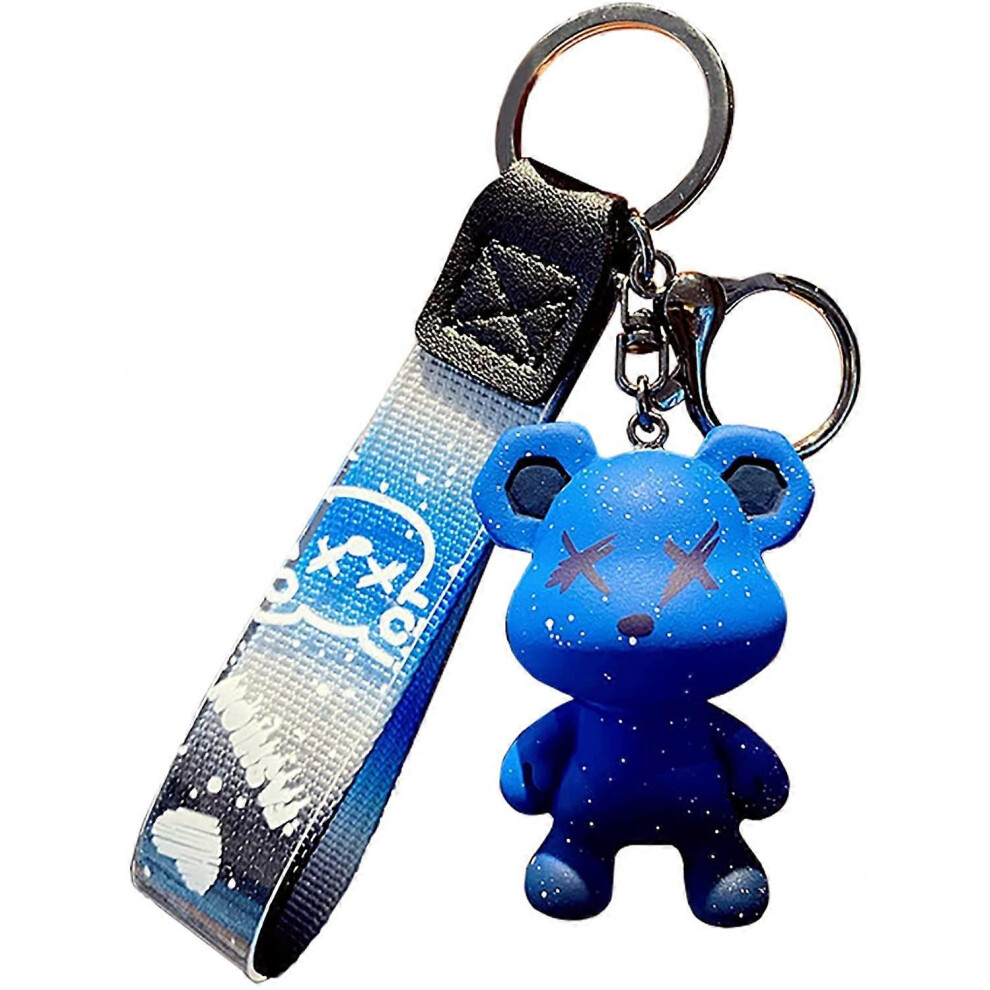 Konhill (Style 4, One Size) Men Women Boy Girl Cute Color Bear Keychain Creative Braided Rope Resin Animal Pendant Metal Key Ring