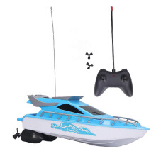 (As show, One size) Wireless Remote Control Boat High Speed Sensitive Sensing Rc Electric Speedboat Yacht For Summer Blue