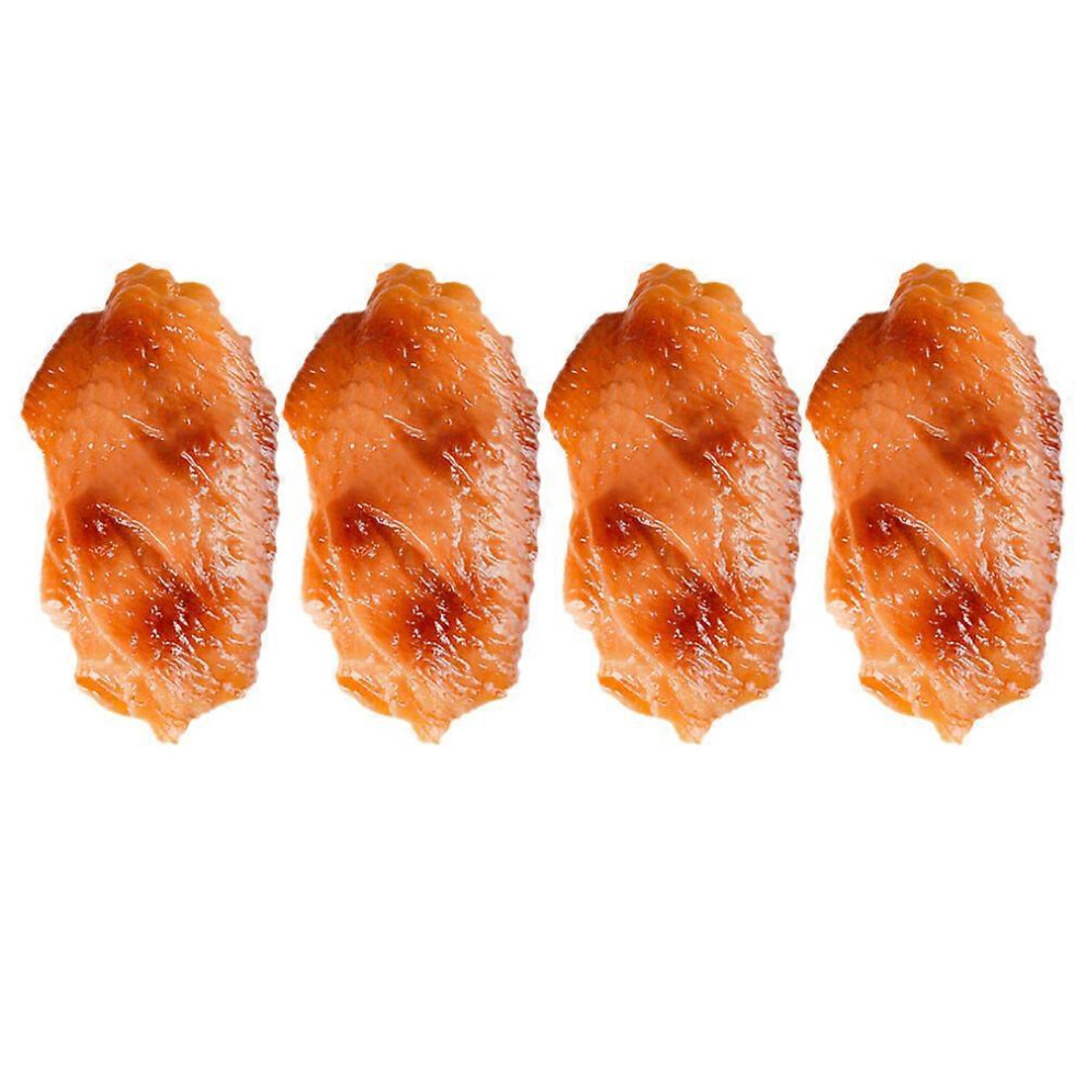 (As Show, One Size) 4Pcs Fake Chicken Wings Display Models Artificial Food Model Fake Food Props 5062080717433