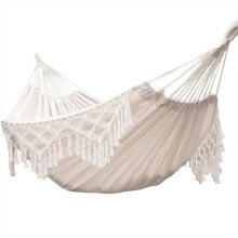 (As show, One size) 240*150cm Outdoor Double Cotton Hammock Garden Brazilian 2 Person Hanging Hammock, Canvas Hammock Su