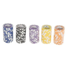 (As show, One size) 100 Pieces Texas Hold'em Casino Poker Chips 13.5g 100500 1000 5000 10000