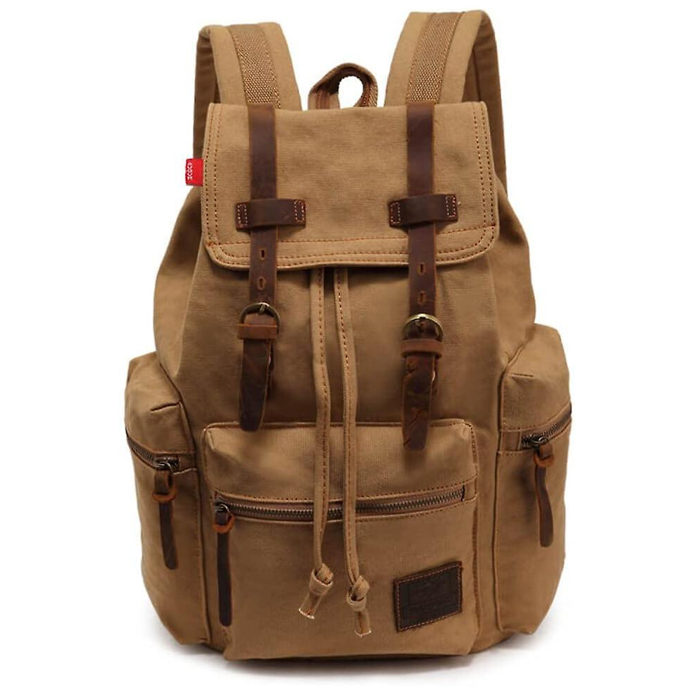 (As show, One size) Canvas Backpack Unisex Retro Casual Backpack 17 Inch Laptop Daily Backpack Backpack University Backpack Hiking Camping Travel Bag-image-OPC-PG87F6F-NEW