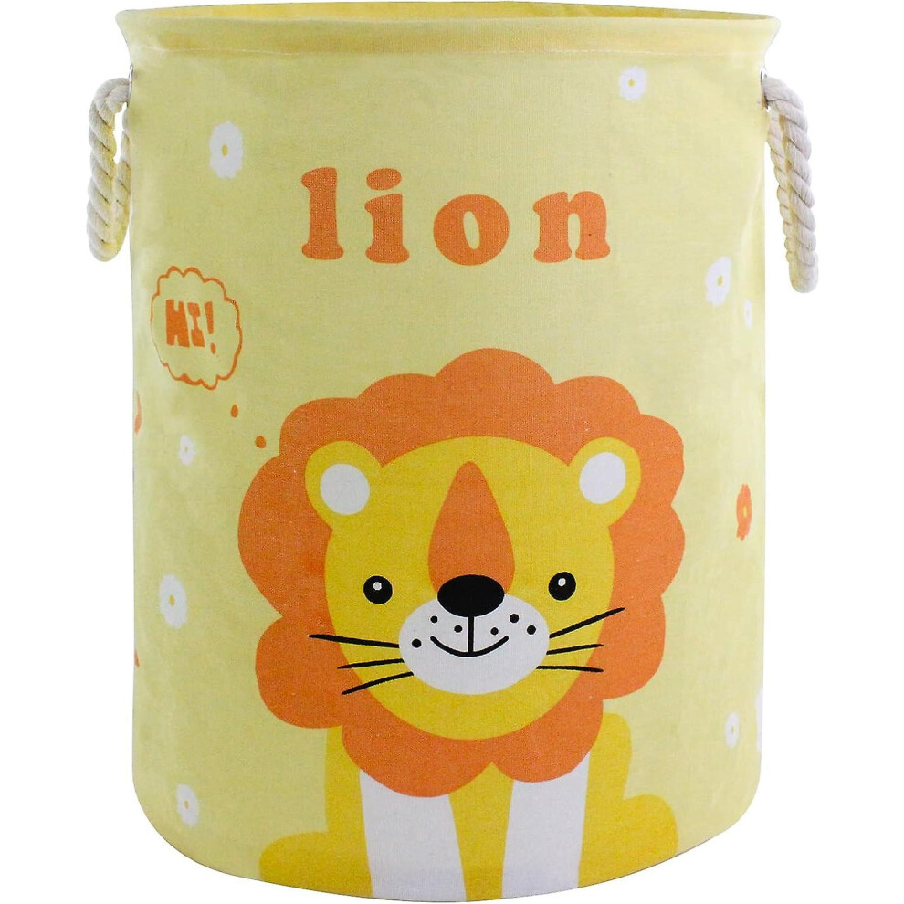 Fitville (As Show, One Size) Cute Storage Basket With Rope Handles, Collapsible Laundry Baskets Large Round Toy Storage Bins Laundry Hamper Nursery Hamper For