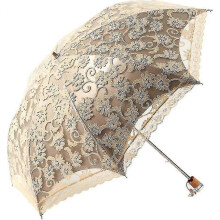 (Pink, One size) Lace Travel Parasol Folding Anti-uv Windproof Embroidery Umbrella 2 Folding