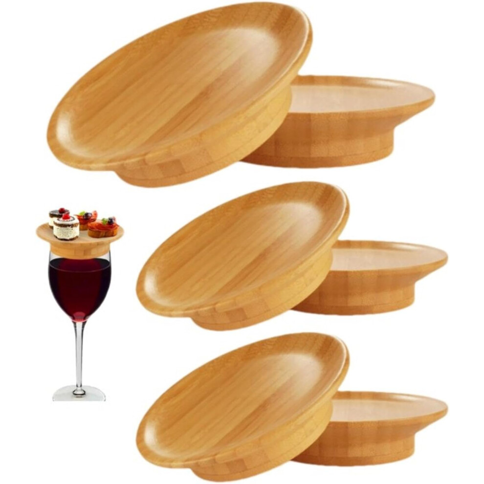 6Pcs Wine Glass Charcuterie Topper Set | Wooden Wineglass Topper Plate | Wine Glass Topper Charcuterie Coasters | Wine Glasses Charcuterie Board