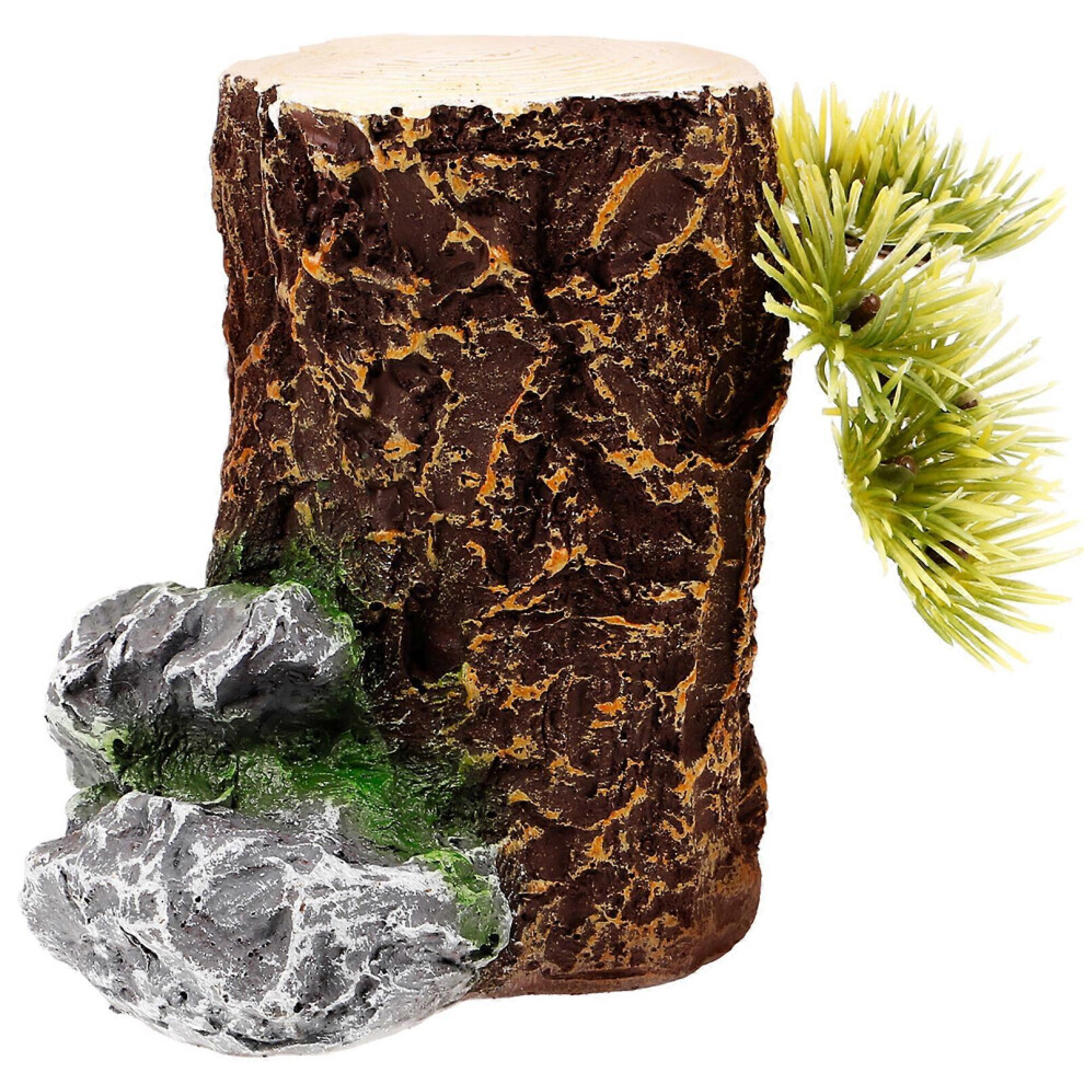 Kricely (10.00X8.50x6.00cm, One Size) Aquarium Landscape Tree Trunk Resin Stump Fake Tree Trunk Fish Tank Decor