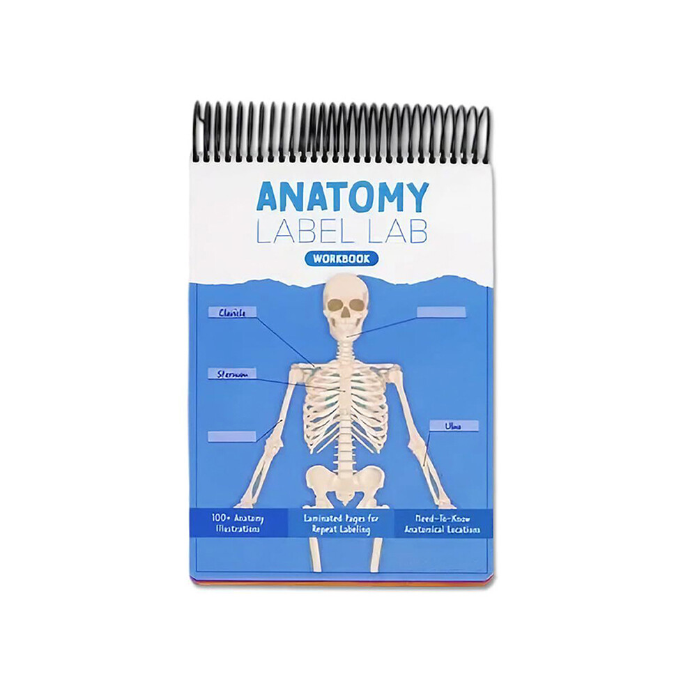 Anatomy Label Lab Workbook: 100 Full-Color Dry-Erase Pages with Human Anatomy Illustrations, Terms & Labels