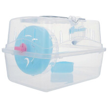 (As Shown, One size) Portable Hamster Cage Syrian Hamster Carry Travel Cage Pet Travel Cage for Guinea Pig