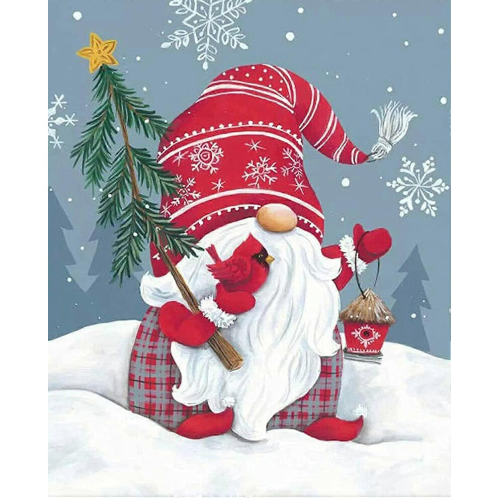 Konhill (As Show, One Size) Other Wall Decor 5D Diamond Painting For Adults, Diy Full Drill Diamond Painting Christmas Snowman Gnomes Round Diamond Art Winter