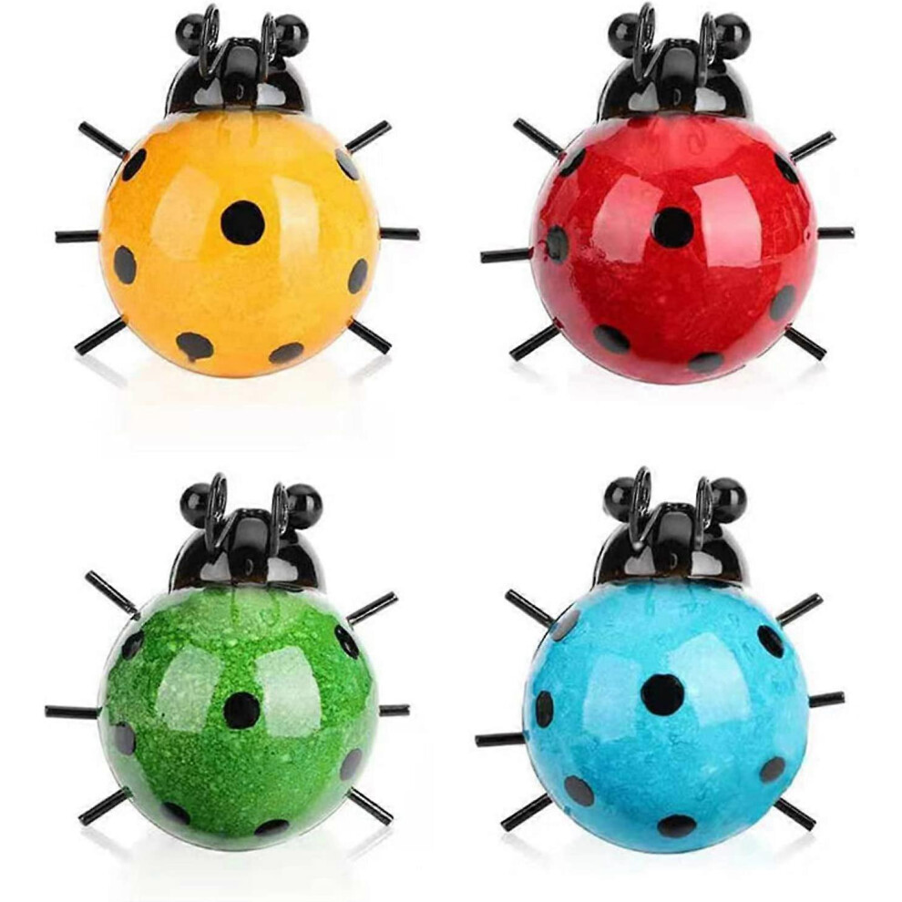 Konhill (As Show, One Size) Other Garden Statue Set Of 4 Metal Ladybug Ornaments For Garden - 3D Metal Ladybug Ornaments For Spring Garden - Summer Ladybug La