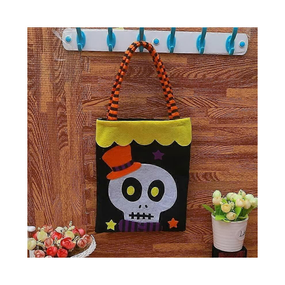 Konhill (As Show, One Size) Halloween Trick Or Treat Bag Pumpkin Candy Tote Bucket Multipurpose Reusable Halloween Basket Portable Collapsible Halloween Bucke