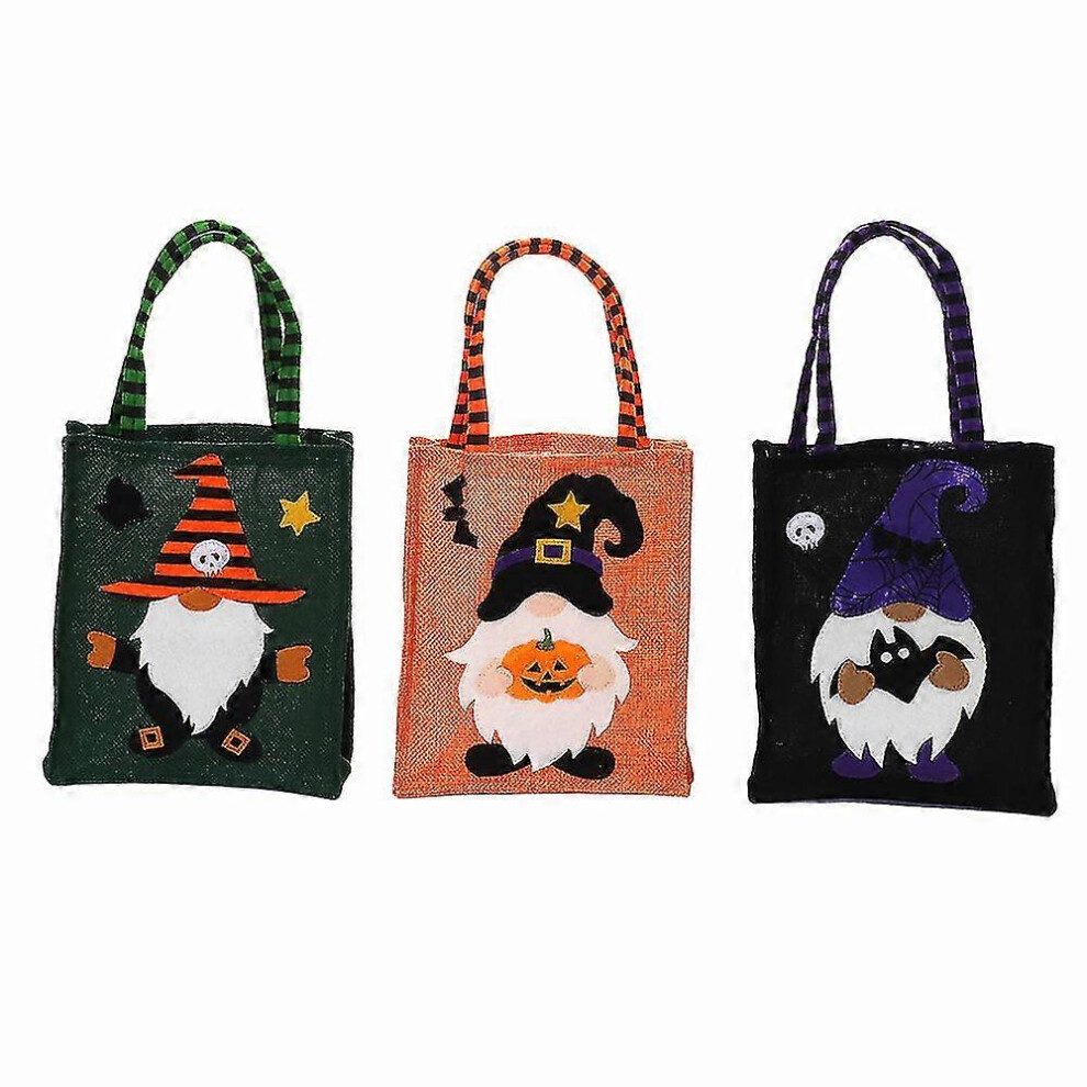 Konhill (As Show, One Size) Halloween Trick Or Treat Tote Bag Set Include Halloween Candy Bags Reusable Halloween Candy Sacks For Kids Halloween Party Favors3