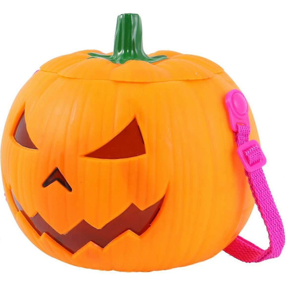 Konhill (As Show, One Size) Halloween Pumpkin Bucket Pumpkin Lantern Pumpkin Candy Bucket Lantern Led Lights Trick-Or-Treating Bags Halloween Party Favors1pcs