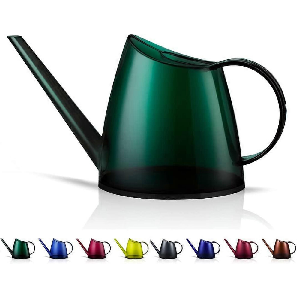 Konhill (As Show, One Size) Watering Can Indoor Watering Can For Bonsai House Plants Garden Flower Long Spout 1.4L 1/3 Gallon Small Translucent Modern Green