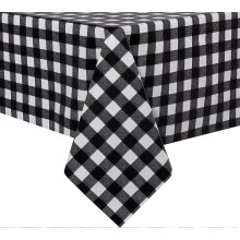 (As show, One size) Checkered Vinyl Rectangle Tablecloth - 52 x 70 Inch - 100% Waterproof Oil Proof Spill Proof PVC Table Cloth, Wipe Clean Table Cover for Dining Table,