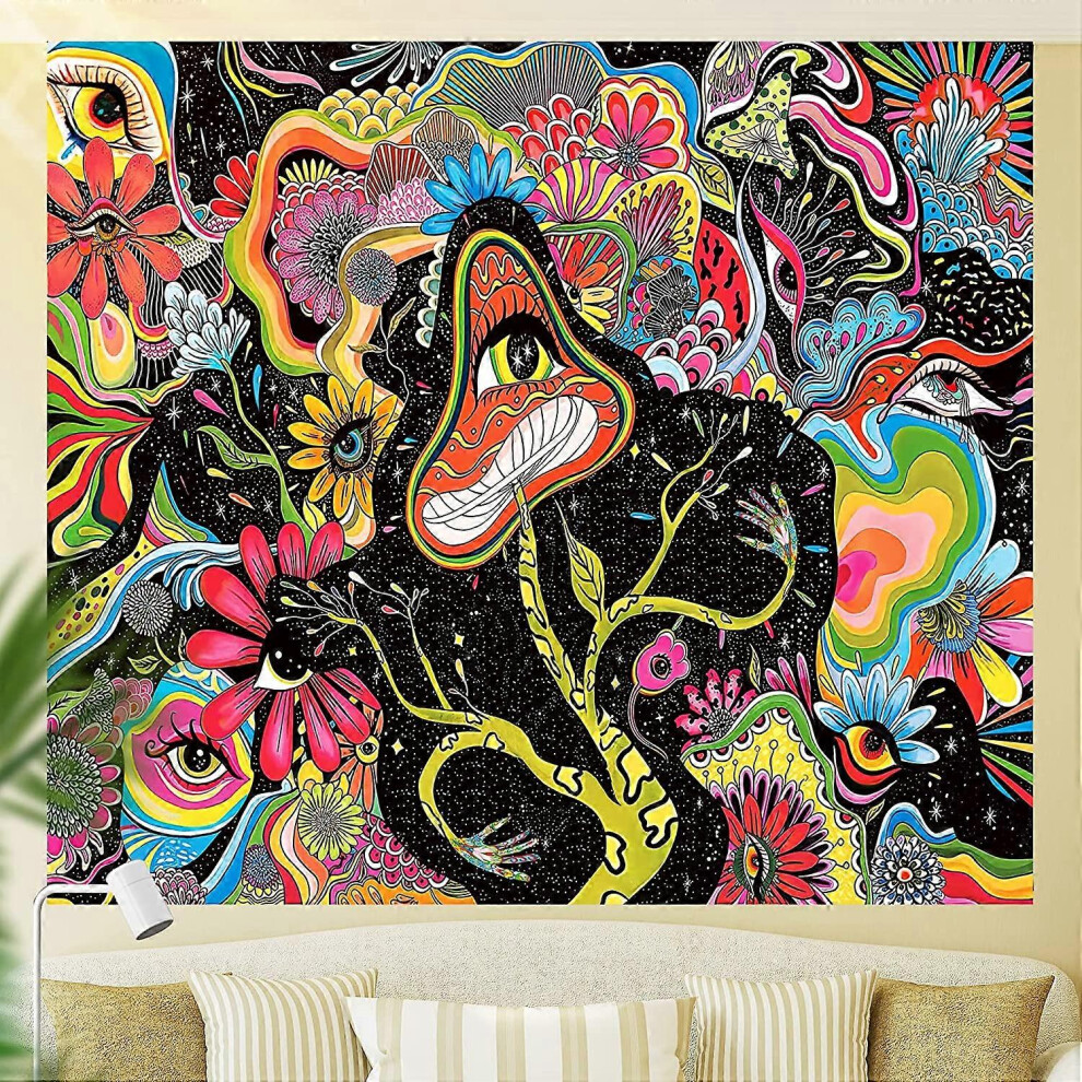 Konhill (As Show, One Size) Tapestry For Bedroom Aesthetic, Trippytapestry, Mushroom Tapestry, Colorful Hippy Tapestries Wall Hanging For Bedroom, Aesthetic T