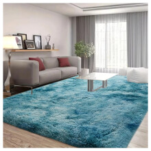 (160cm x 230cm (5ft 4" x 7ft 8"), Tie-Dye Teal) Anti Slip Shaggy Rug For Living Room Runner Carpet