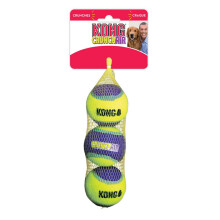 (M, Yellow/Purple) KONG CrunchAir Dog Ball (Pack Of 3)