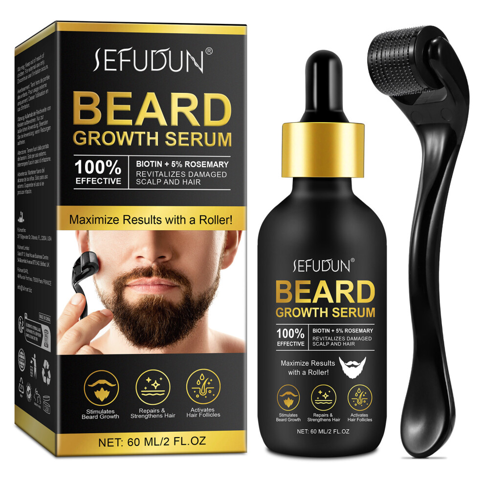 Bghone (Beard Essence Microneedle 60 Ml) Microneedle Roller Facial Beauty Essence Scalp Massage Hair Growth Liquid