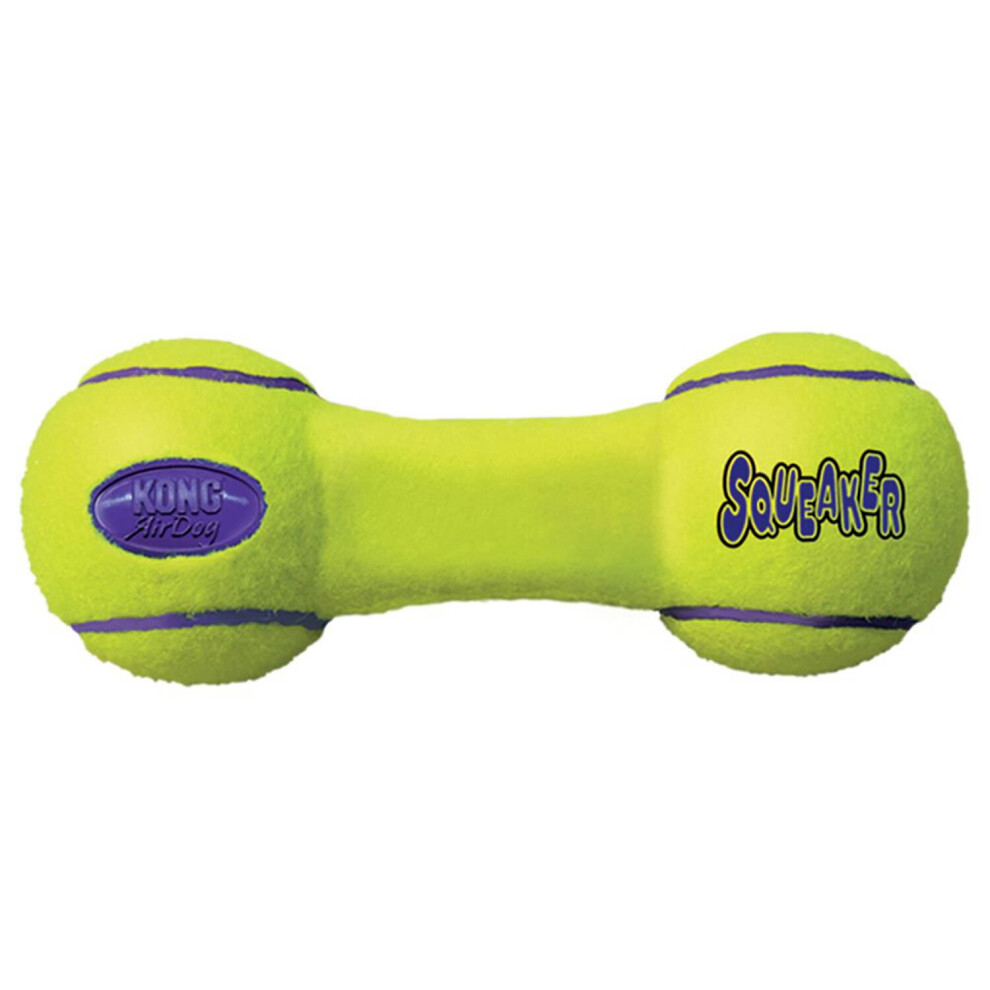 Kong (7In, ) Airdog Dumbbell Dog Squeak Toy Yellow/Blue