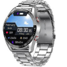 (Silver steel) Non-invasive Blood Glucose Test Smart Watch, Full Touch Health Tracker Watch With Blood Pressure, Blood Oxygen Tracking, Sleep Monitoring