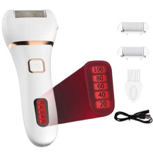 Electric Foot Callus Remover Kit - 3 Roller Heads, 2-Speed, USB Rechargeable, IPX7 Waterproof, LCD Display