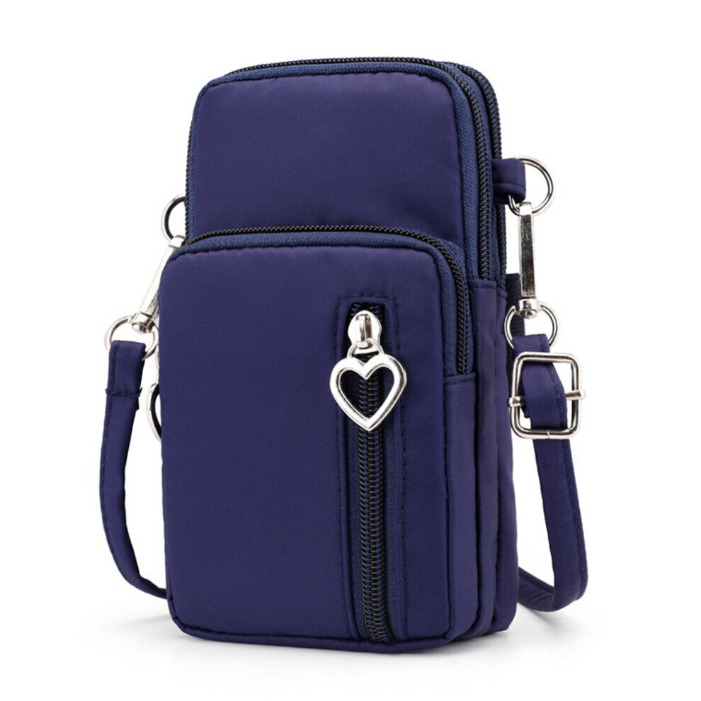 (Bleu) Femmes téléphone portable sac à main portefeuille sac à main sac à bandoulière bandoulière pochette bras sac