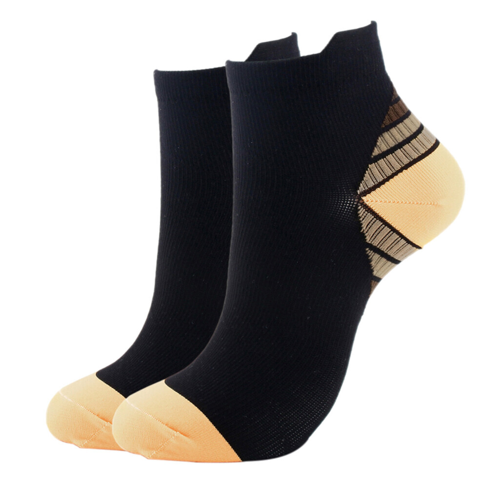 (Beige, L/XL) 2 paires de chaussettes pour femmes, chaussettes de sport pour hommes, chaussettes de compression