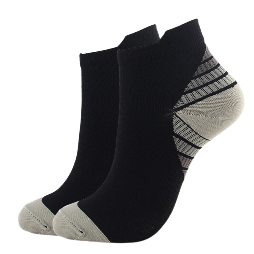 (Gris, L/XL) 2 paires de chaussettes pour femmes, chaussettes de sport pour hommes, chaussettes de compression