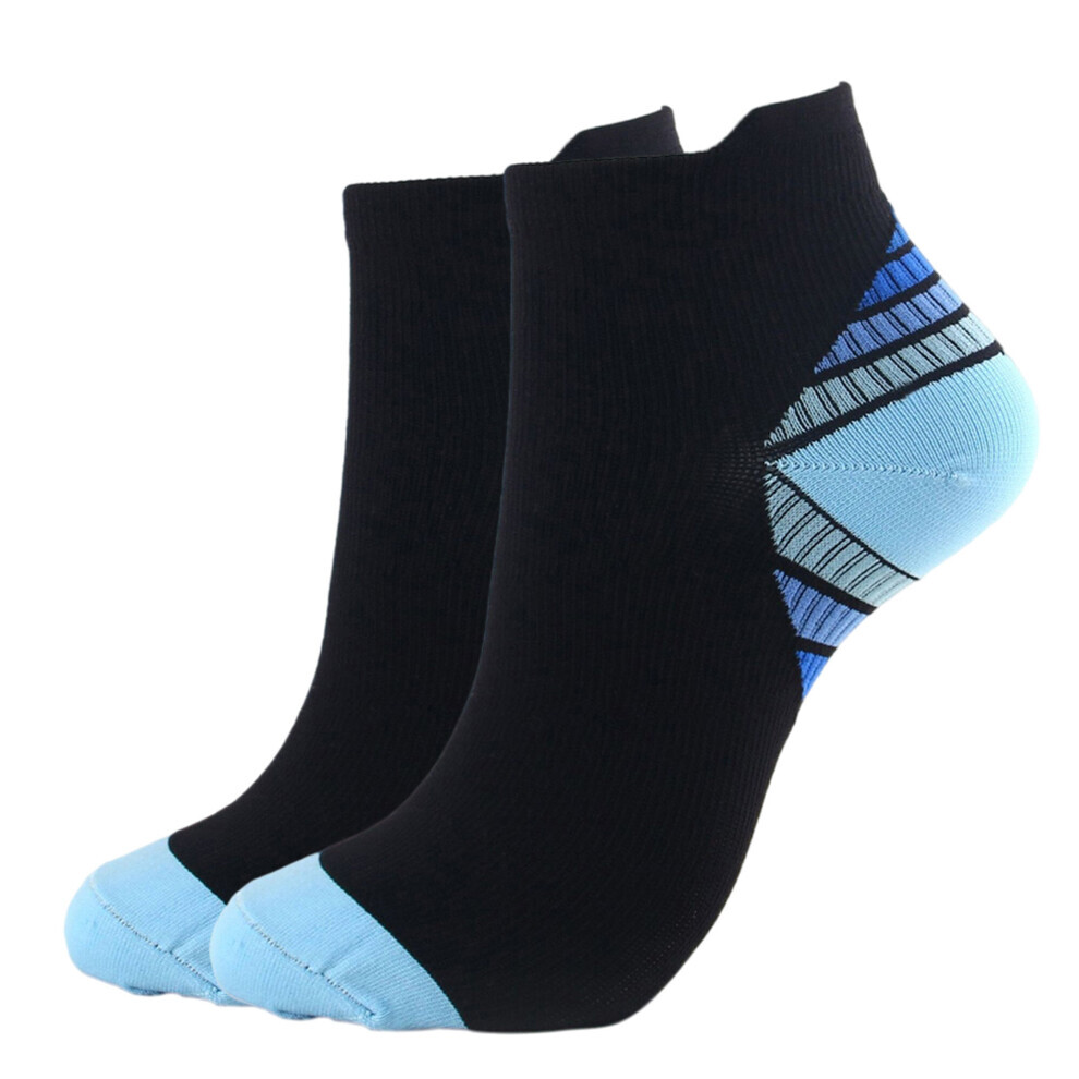 (Bleu, L/XL) 2 paires de chaussettes pour femmes, chaussettes de sport pour hommes, chaussettes de compression