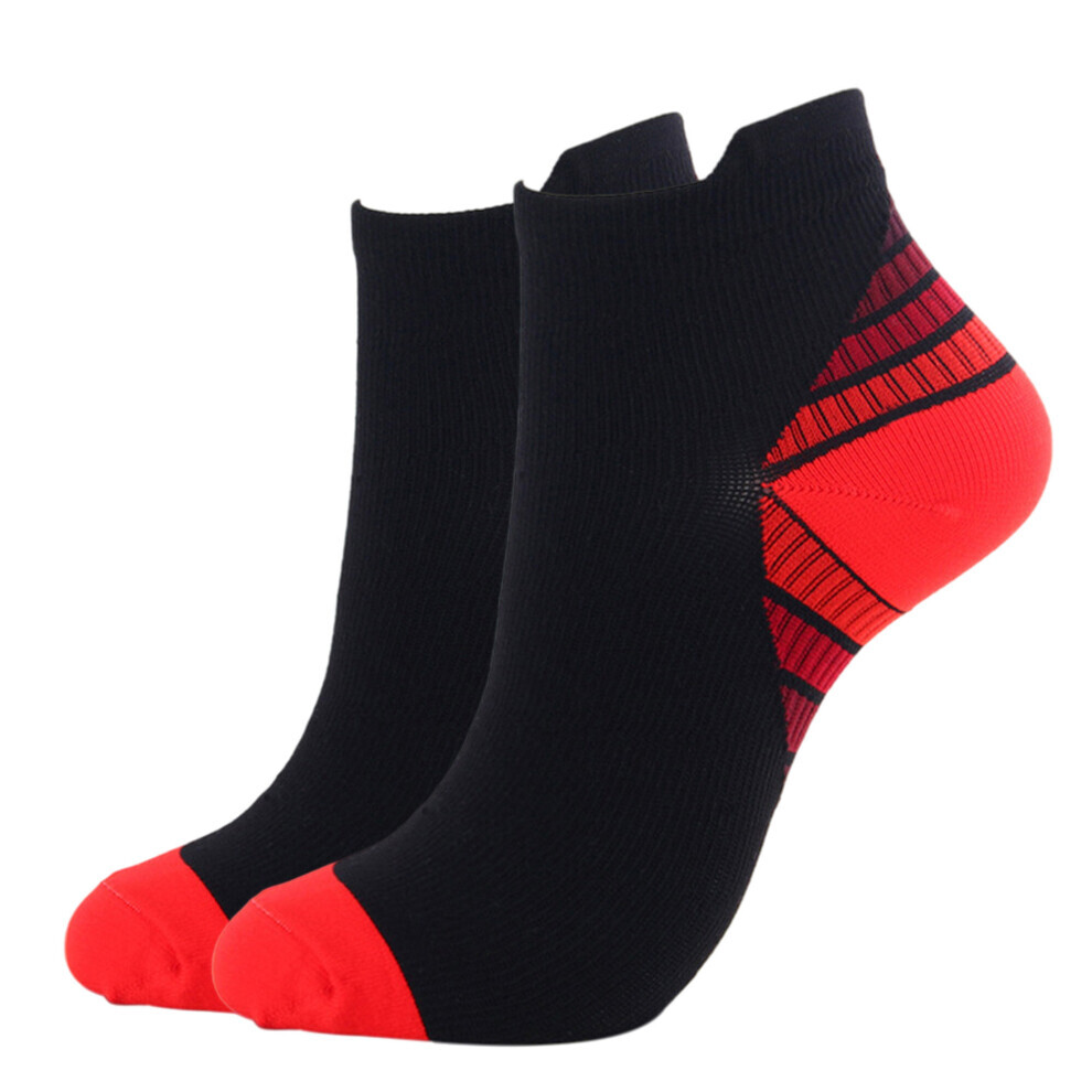 (Rouge, L/XL) 2 paires de chaussettes pour femmes, chaussettes de sport pour hommes, chaussettes de compression
