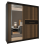 Modern Sliding Wardrobe With Mirror Doors & Storage 150cm Black-Votan 2