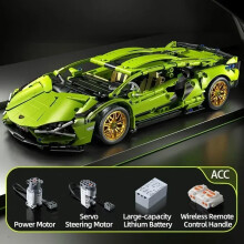 (1280Pcs with RC) New 1280Pcs Technical Building Blocks Racing Car Model Remote Control Electric RC Car Version Optional Construction Toys